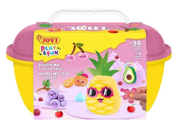 JOVI PLAY&FUN plastelína, kufřík 50ks - Sweet