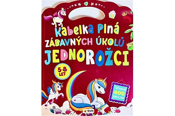 Kabelka plná zábavných úkolů - jednorožci - 400 samolepek