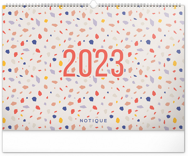 Nástěnný plánovací kalendář Terazzo 2023, 48 × 33 cm