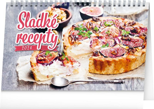 Stolní kalendář Sladké recepty 2024, 23,1 × 14,5 cm