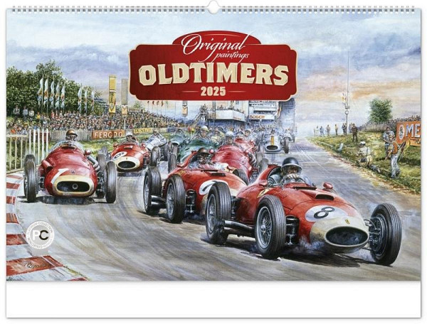 NOTIQUE Nástěnný kalendář Oldtimers – Václav Zapadlík 2025, 64 x 42 cm