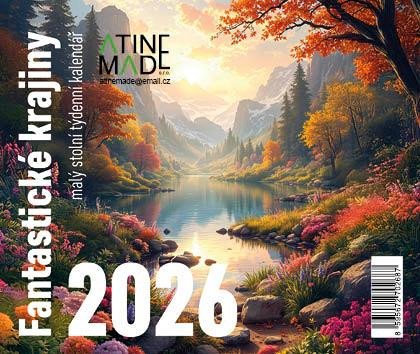 Kalendář 2026 Fantastické krajiny, stolní, týdenní, 13 x 15 cm