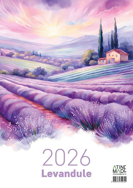 Kalendář 2026 Levandule, nástěnný, 29,7 x 42 cm