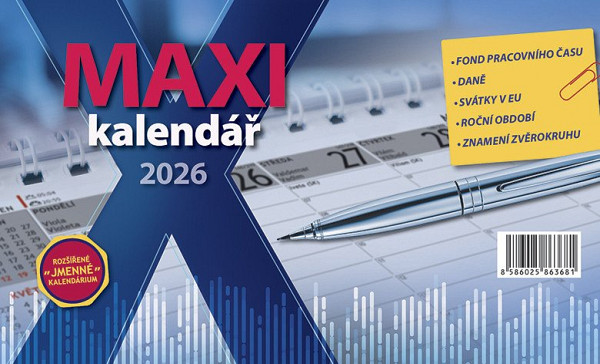Kalendář 2026 Maxi, stolní, 29,7 x 18 cm