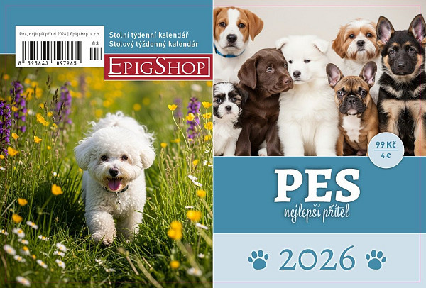 Kalendář 2026 Pes nejlepší přítel - stolní, týdenní