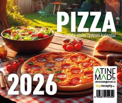 Kalendář 2026 Pizza, stolní, týdenní, 13 x 15 cm