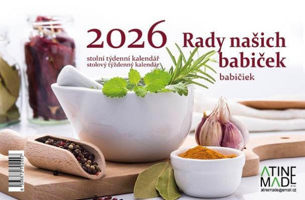 Kalendář 2026 Rady našich babiček, stolní, týdenní, 15 x 22,5 cm