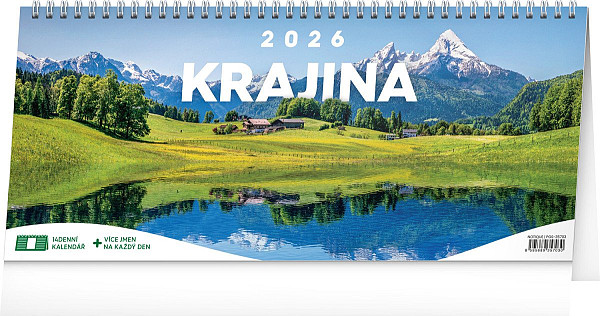 Kalendář 2026 stolní: Krajina - 14denní, 33 x 14,5 cm