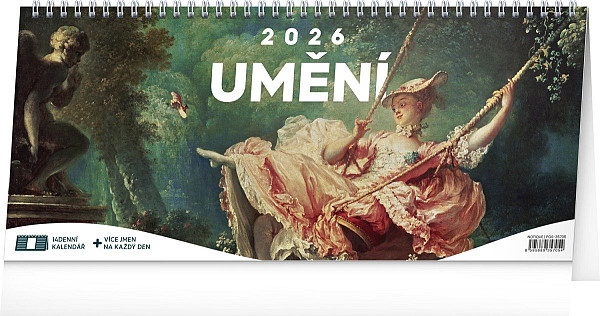 Kalendář 2026 stolní: Umění - 14denní, 33 x 14,5 cm