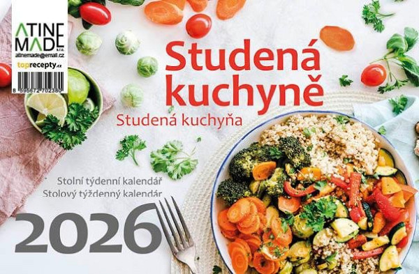 Kalendář 2026 Studena kuchyně, stolní, týdenní, 15 x 22,5 cm