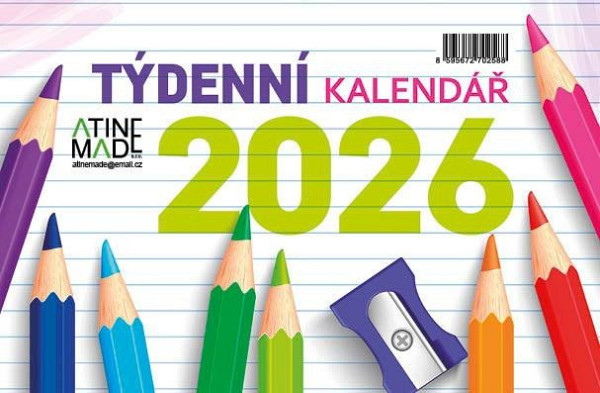 Kalendář 2026 Týdenní, stolní, týdenní, 15 x 22,5 cm