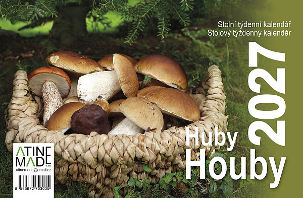 Kalendář 2027 Houby, stolní, týdenní, 14 x 21,4 cm