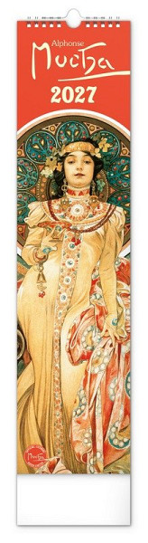 Kalendář 2027 nástěnný: Alfons Mucha, 12 x 48 cm