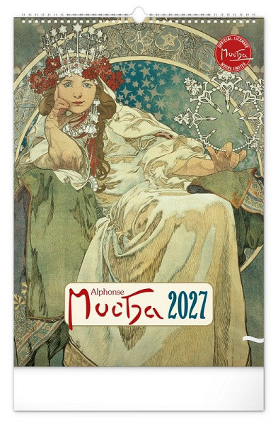 Kalendář 2027 nástěnný: Alfons Mucha, 33 x 46 cm