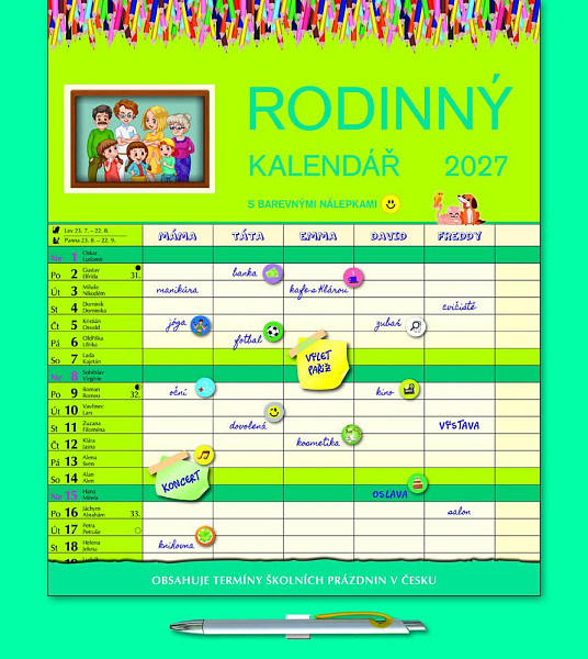 Kalendář 2027 nástěnný: RODINNÝ