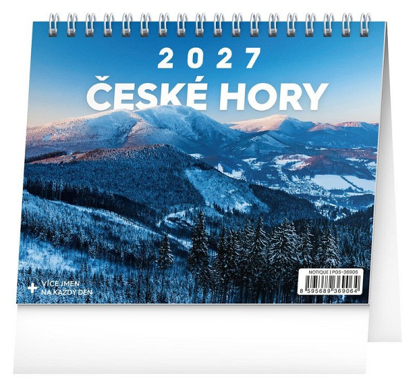 Kalendář 2027 stolní: České hory, 16,5 x 13 cm