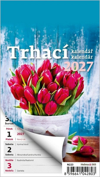 Kalendář nástěnný 2027 - Týdenní trhací A6
