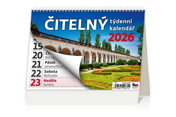 Kalendář stolní 2026 - Čitelný týdenní