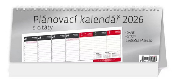 Kalendář stolní 2026 - Plánovací kalendář s citáty