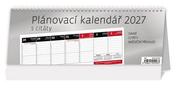 Kalendář stolní 2027 - Plánovací s citáty
