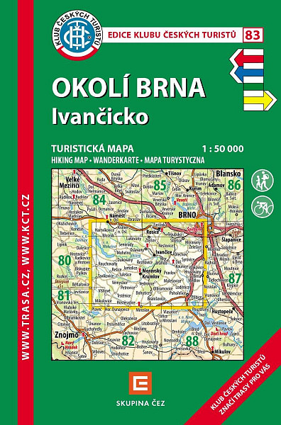 KČT 83 Okolí Brna, Ivančicko / turistická mapa 1:50T