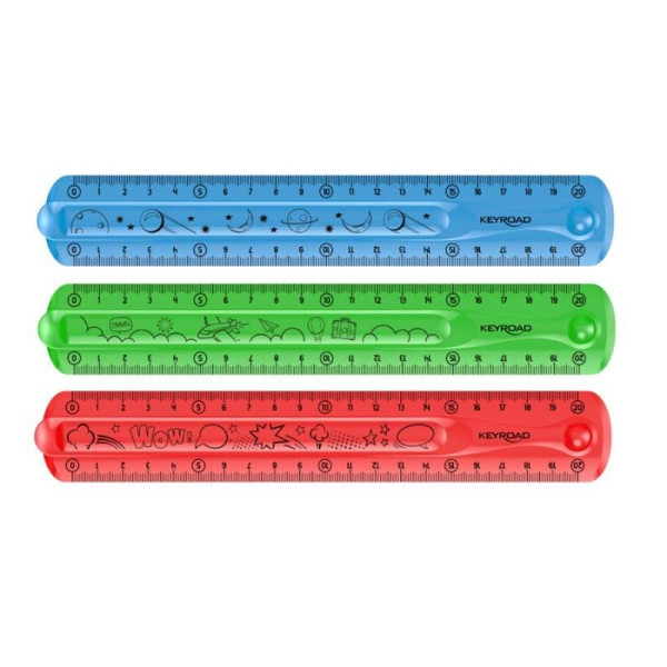 Keyroad Pravítko Flexi, 20 cm - mix motivů