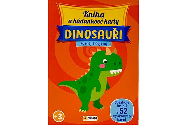 Kniha a hádankové karty Dinosauři - Poznej a objevuj