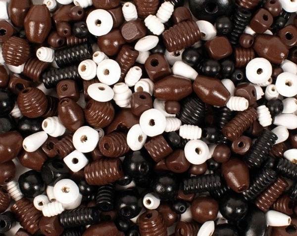 Korálky dřevěné hnědé big 450 ks