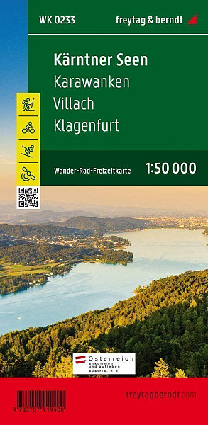Korutanská jezera-Karawanken-Villach-Klagenfurt am Wörthersee 1:50 000 / turistická a cykloturistická mapa