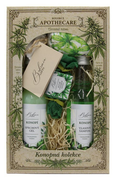 Kosmetická sada Apothecare Konopí (sprchový gel, šampon, mýdlo, koupelová sůl)