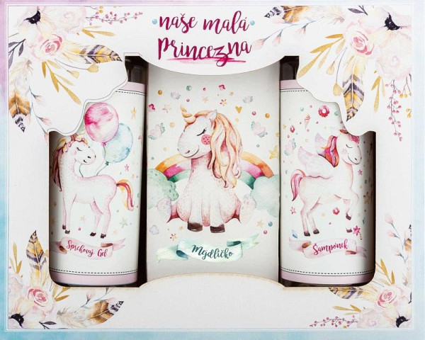 Kosmetická sada Jednorožec (sprchový gel, šampon, mýdlo)