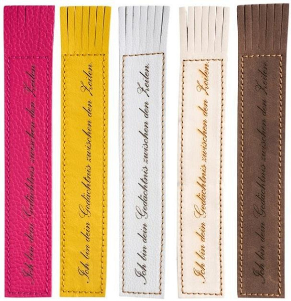 Kožená záložka se střapci Ich bin dein Gedachtnis zwischen