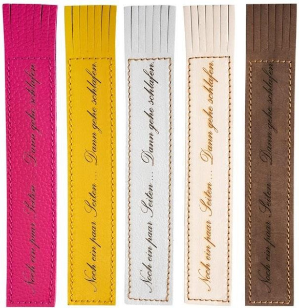 Kožená záložka se střapci Noch ein paar Seiten… Dan gehe Schlafen