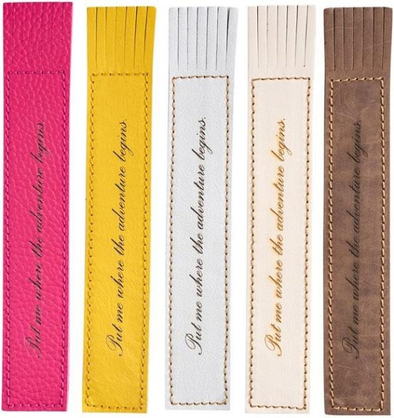 Kožená záložka se střapci Put me between the pages