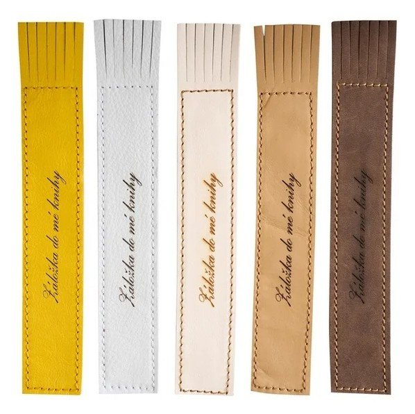 Kožená záložka se střapci Záložka do mé knihy