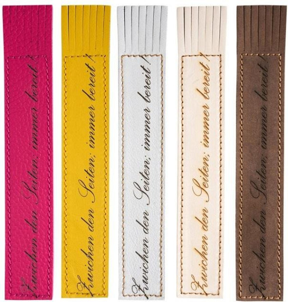 Kožená záložka se střapci Zwischen den Seiten immer bereit!