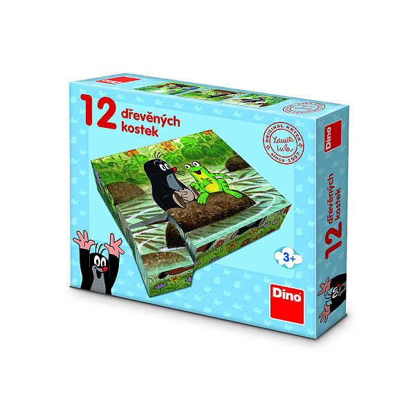 Krtek a zvířátka - Dřevěné kostky 12 ks