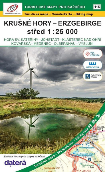 Krušné hory - Erzgebirge, střed 1 : 25 000 (Hora Sv. Kateřiny, Jöhstadt, Klášterec nad Ohří, Kovářská, Měděnec, Olbernhau, Výsluní) / 115 Turistické mapy pro každého