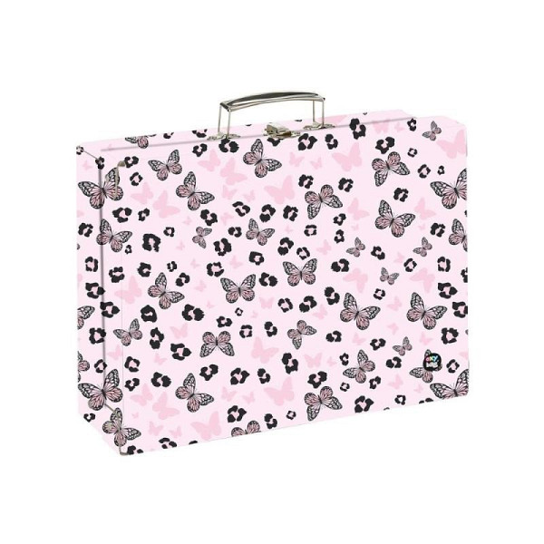 Kufřík lamino hranatý A4 OXY NEXT Butterfly pink