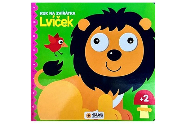Kuk na Zvířátka - lvíček - knížka s pohyblivými očky
