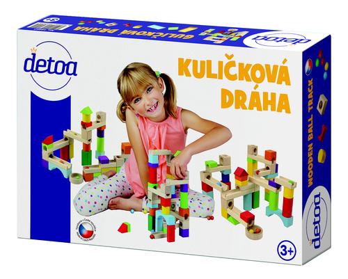 Kuličková dráha dřevěná 58ks