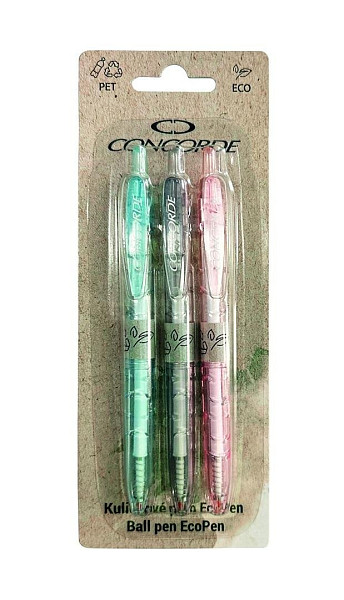 Kuličkové pero CONCORDE EcoPen 0,5mm - 3ks