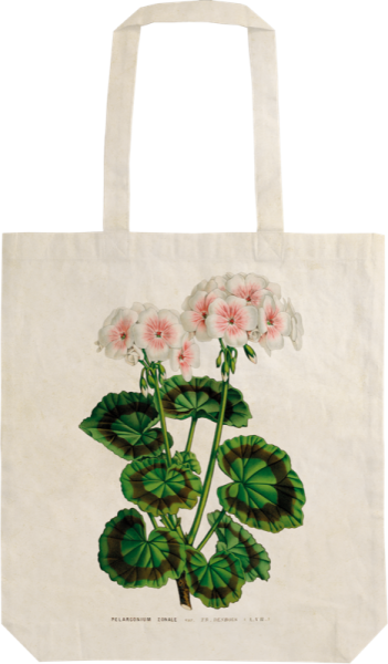 Látková taška Geranium - white