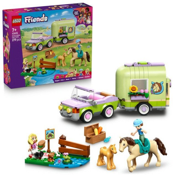 LEGO® Friends 42695 Přívěs s koněm a hříbětem