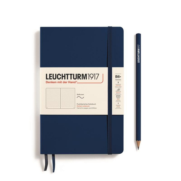 Leuchtturm1917 Zápisník Navy Softcover B6+ tečkovaný