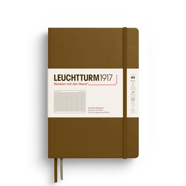 Leuchtturm1917 Zápisník Spice Brown Medium A5 čtverečkovaný