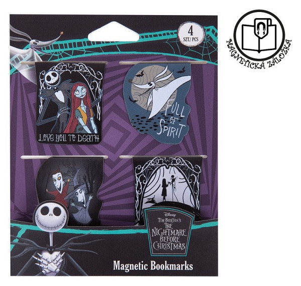 Magnetická záložka Tim Burton 1, 4 ks