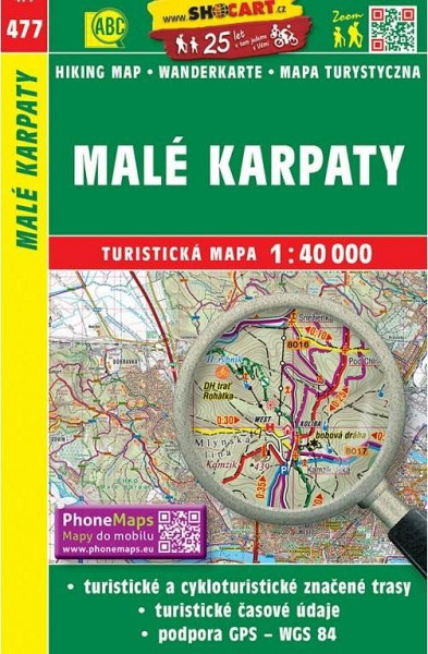 Malé Karpaty 1:40T/477 Turistická mapa SHOCart