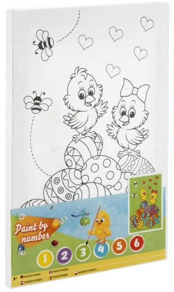 Malování na plátno Kuřátka a včelky 30x20 cm