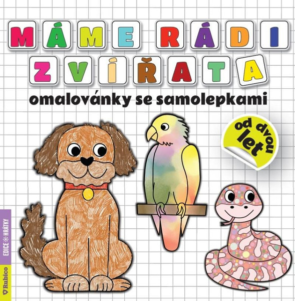Máme rádi zvířata omalovánky se samolepkami